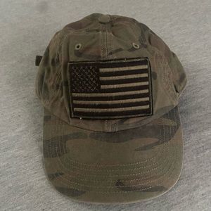 Camouflage Hat with USA Flag